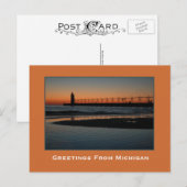 Geweldige zonsondergang op Lake Michigan Briefkaar Briefkaart (Voorkant / Achterkant)