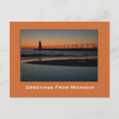 Geweldige zonsondergang op Lake Michigan Briefkaar Briefkaart (Voorkant)