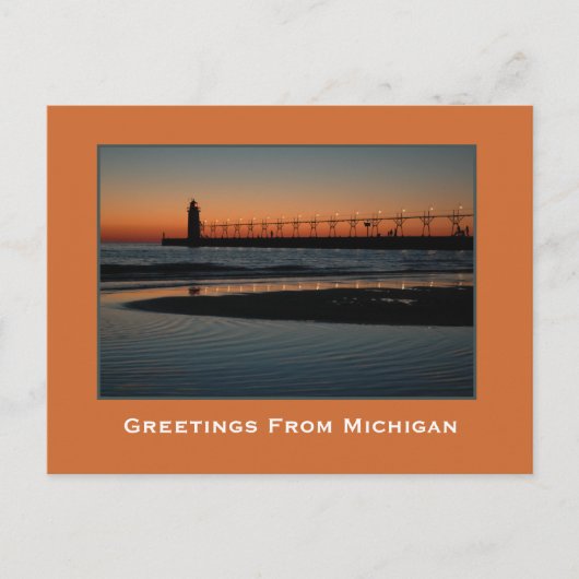 Geweldige zonsondergang op Lake Michigan Briefkaar Briefkaart (Voorkant)