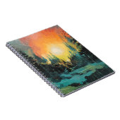 Geweldige zonsopgang boven het berglandschap notitieboek (Rechterzijde)