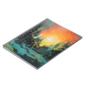 Geweldige zonsopgang boven het berglandschap notitieboek (Linkerzijde)