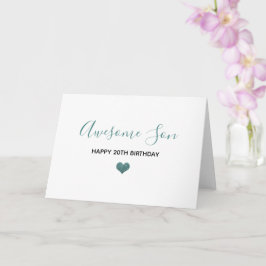 geweldige zoon Happy Birthday blauw grijs glitter Kaart