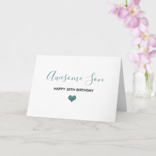 geweldige zoon Happy Birthday blauw grijs glitter Kaart