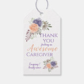 Geweldige zorgverlener Appreciation Floral Peony Cadeaulabel (Voorkant)