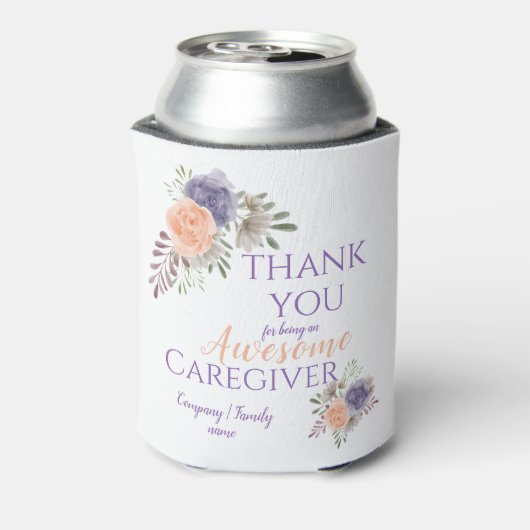 Geweldige Zorgverlener Graag Floral Hartelijk dank Blikjeskoeler (Blikje Achterkant)