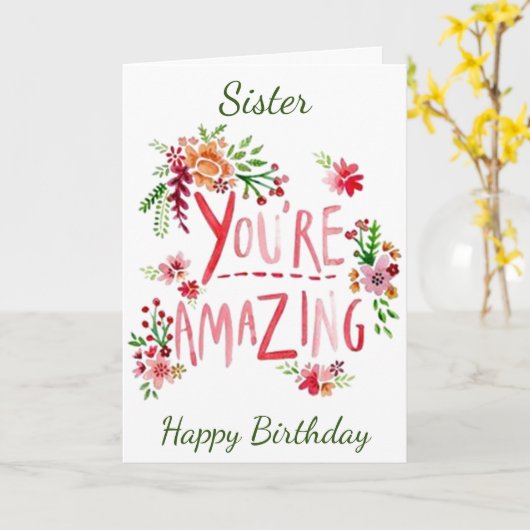 GEWELDIGE ZUS OP JE VERJAARDAG KAART (Gele Bloem)