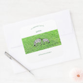 Geweldige zus, Schattigee en gelukkige zebra's Vierkante Sticker (Envelop)