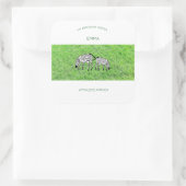 Geweldige zus, Schattigee en gelukkige zebra's Vierkante Sticker (Tas)