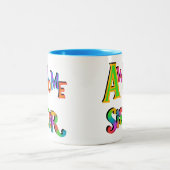 Geweldige zuster T-shirts en cadeautjes Tweekleurige Koffiemok (Center)