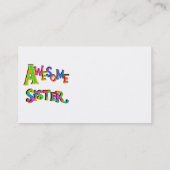 Geweldige zuster T-shirts en cadeautjes Visitekaartje (Achterkant)