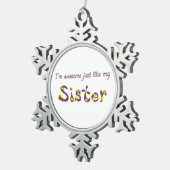 Geweldige zuster tin sneeuwvlok ornament (Rechts)