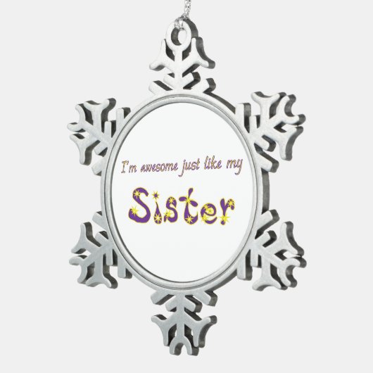 Geweldige zuster tin sneeuwvlok ornament (Rechts)