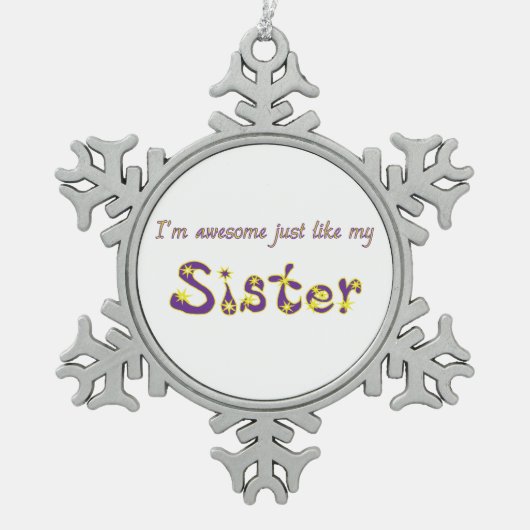 Geweldige zuster tin sneeuwvlok ornament (Voorkant)