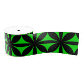 Geweldige Zwart en Groen Modern / Retro Print Grosgrain Lint (Spoel)