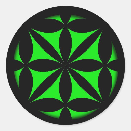 Geweldige Zwart en Groen Modern / Retro Print Ronde Sticker (Voorkant)