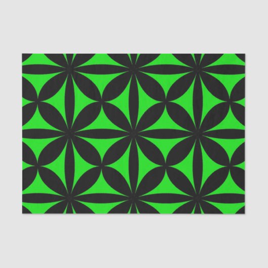 Geweldige Zwart en Groen Modern / Retro Print Tissuepapier (Voorkant)