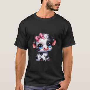 Geweldige Zwart & Witte Koe met Hart Roze Coque T-shirt