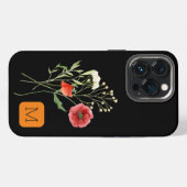 Geweldige zwarte achtergrond Feminine initiaal flo iPhone Hoesje (Achterkant horizontaal)