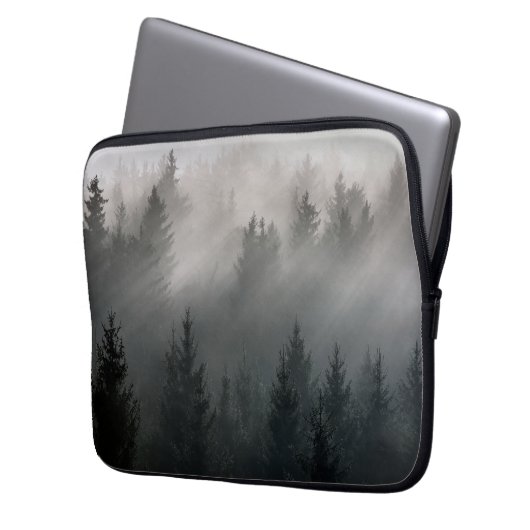 Geweldige zwarte en witte dageraad laptop sleeve (Voorkant Links)