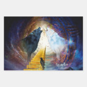 Geweldige zwarte en witte wolf inpakpapier vel (Voorkant 3)