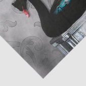 Geweldige zwarte zwaluw met donkere zeemeermin tissuepapier (Detail)