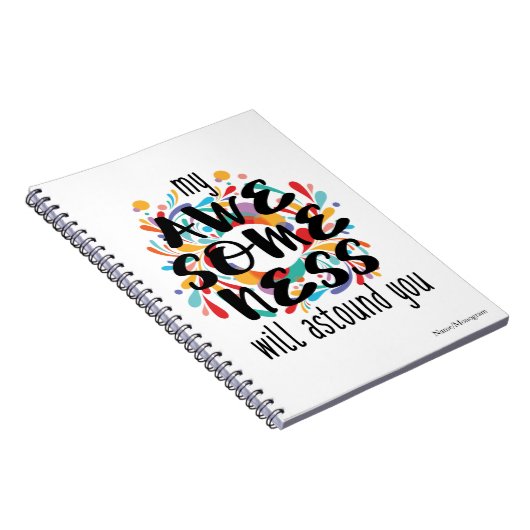 Geweldigheid (zwarte tekst) - Achtergrondkleur kie Notitieboek (Rechterzijde)