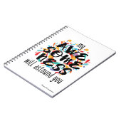 Geweldigheid (zwarte tekst) - Achtergrondkleur kie Notitieboek (Linkerzijde)