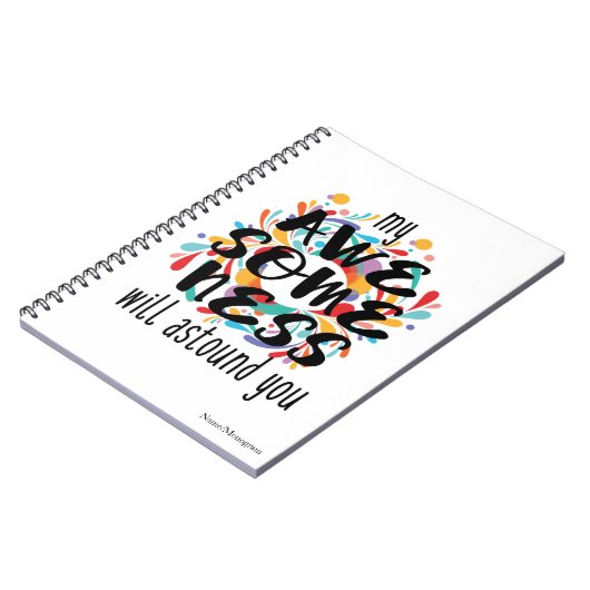 Geweldigheid (zwarte tekst) - Achtergrondkleur kie Notitieboek (Linkerzijde)