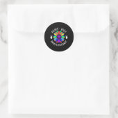 Geweldloosheid Vrede Liefde Teken Zonnebloem Graph Ronde Sticker (Tas)