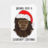 Gewenst een legendarisch Kerstmis Funny Bigfoot Kaart (Voorkant)