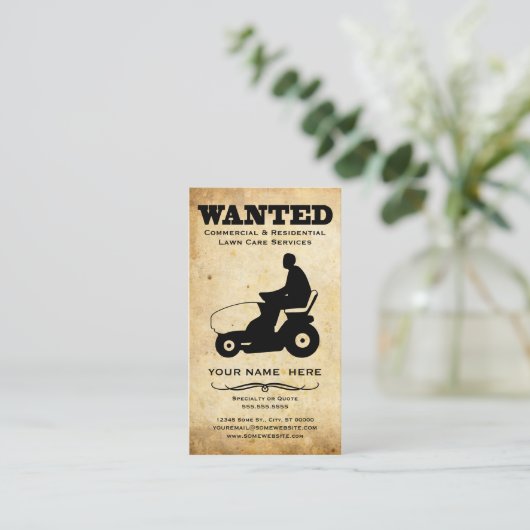 gewenst : grasdiensten visitekaartje (Staand voorkant)