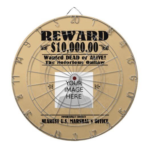 Gewenst persoonlijk of levend dartboard dartbord (Voorkant)