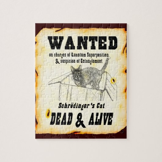 GEWENST: Schrodinger's kat Jigzaag Puzzle Legpuzzel (Verticaal)