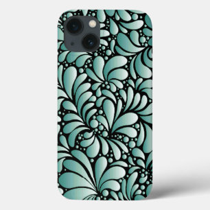 Gewenste Fleur Patroon in Minty Green Case-Mate iPhone Case
