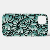 Gewenste Fleur Patroon in Minty Green Case-Mate iPhone Case (Achterkant (horizontaal))