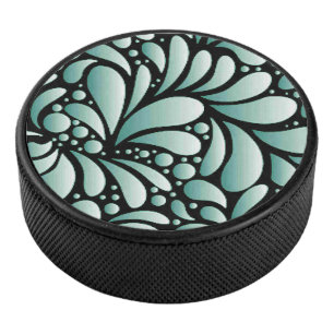 Gewenste Fleur Patroon in Minty Green Hockey Puck