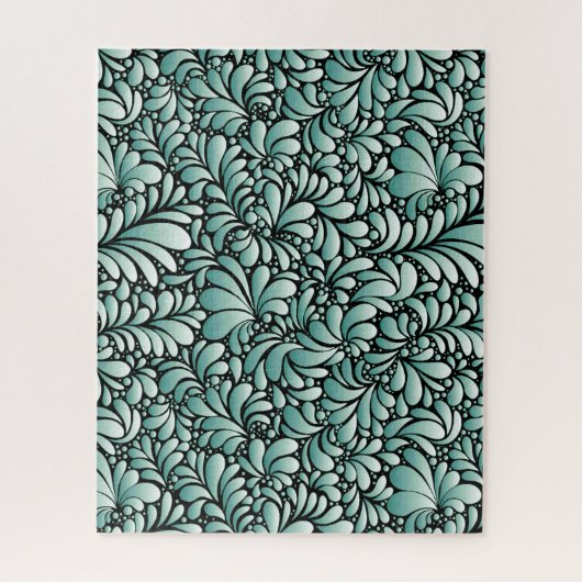 Gewenste Fleur Patroon in Minty Green Legpuzzel (Verticaal)
