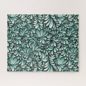 Gewenste Fleur Patroon in Minty Green Legpuzzel (Horizontaal)