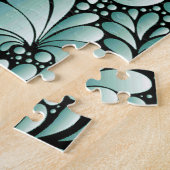 Gewenste Fleur Patroon in Minty Green Legpuzzel (Zijkant)