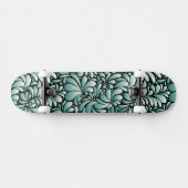 Gewenste Fleur Patroon in Minty Green Persoonlijk Skateboard (Horizontaal)