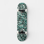 Gewenste Fleur Patroon in Minty Green Persoonlijk Skateboard (Voorkant)