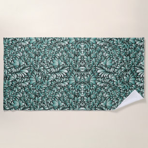 Gewenste Fleur Patroon in Minty Green Strandlaken