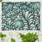 Gewenste Fleur Patroon in Minty Green Theedoek (Gevouwen)