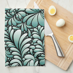 Gewenste Fleur Patroon in Minty Green Theedoek