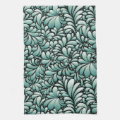 Gewenste Fleur Patroon in Minty Green Theedoek (Verticaal)