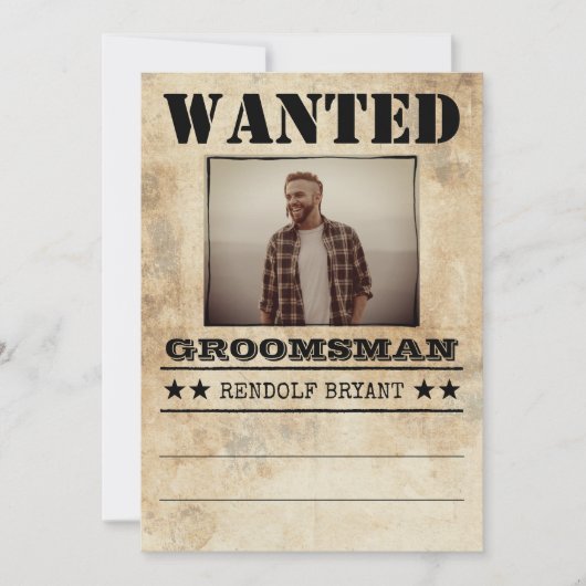 Gewenste Getuige Bruidsjonker Grappige Foto Aanzoe (Voorkant)