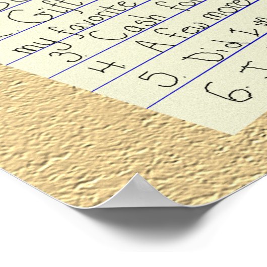 Gewenste lijst met bladzijden poster (Hoek)