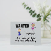 gewenste tweeling ... meisjes briefkaart (Staand voorkant)