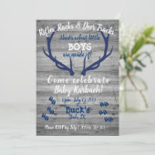 Geweren, Rekken en Hertensporen Douche Uitnodiging (Staand voorkant)