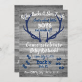 Geweren, Rekken en Hertensporen Douche Uitnodiging (Voorkant / Achterkant)